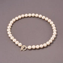 Naszyjnik ze szklanych pereł Majorka w kolorze szampana. MUSUJĄCY BLASK