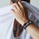 Bransoletka z plecionki, ze stalowym zapięciem. WĘZEŁ PŁASKI