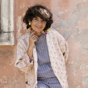 Krótki naszyjnik z podwójnego błękitnego sznurka z przedłużką. UNOSZĘ SIĘ