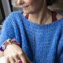 Wisząca kolczyki pod ucho zdobione kryształami. CIEPŁO-ZIMNO