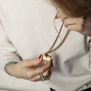 Złoty naszyjnik z łańcuszka z zawieszką kopertą. SŁODKI LIŚCIK