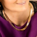 Złoty naszyjnik typu choker z płaskiego łańcucha. ANGELINO