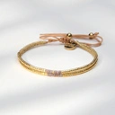 Bransoletka ze złotych i różowych paciorków Miyuki. ZŁOTY ZMIERZCH