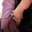 Bransoletka z kobaltowymi sodalitami i cyrkoniami. CAFE DE FLORE 