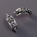 Srebrzone kolczyki w formie półksiężyca z kryształem. BILET NA KSIĘŻYC