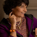 ME GUSTAS TU. Pulsera azul con la medalla de San Benito.