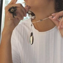 Srebrny naszyjnik z cienkiego łańcuszka z kryształkami. STYL KOPENHAGI