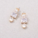 Złote kolczyki wkrętki z fasetowanymi cyrkoniami. ISKRZĄCE TRIO