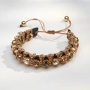 Zaciskana bransoletka z łańcuszkiem i kryształkami. ZAWSZE JEST PLAN B