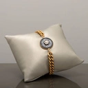 Złocona bransoletka z dekorem z kwiatkiem z cyrkonii. PICCOLO FIORE