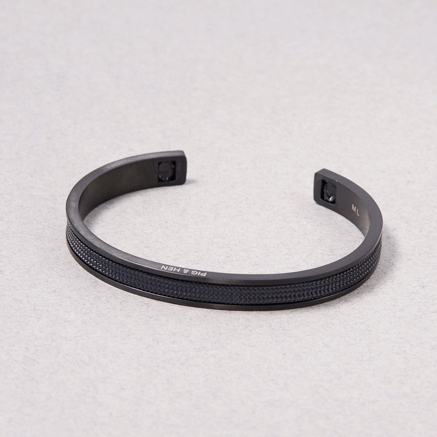 Sztywna męska bransoletka ze wstawką z liny żeglarskiej. NA TWÓJ KABESTAN