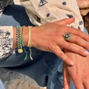 Wąska bransoletka ręcznie tkana z paciorków Miyuki. BLASK NIFERTITI