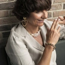 Złoto-srebrna bransoletka łańcuch zapinana na magnes. NOWOCZESNA