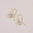 Drobne kolczyki wiszące z lilowymi kryształkami. LIGHT PURPLE