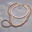 Naszyjnik ze szklanych pereł w różu, szampanie i mokka. WCHODZĘ W TO