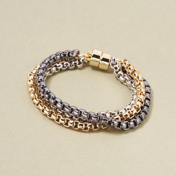 Trzykolorowa bransoletka z łańcuchów typu kostka. DO WYBORU