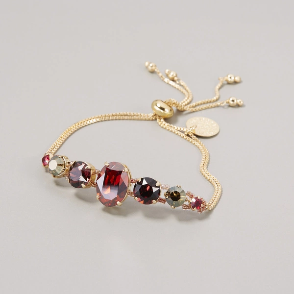 Bransoletka na łańcuszku z kolorowymi kryształkami. BRASIL