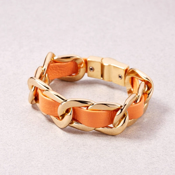 Szeroka pancerka z pomarańczowym paskiem. ZŁOCISTA ALEJA