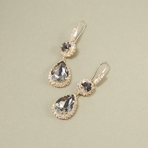 Ekskluzywne pozłacane kolczyki z kryształami. PARYSKI LOOK