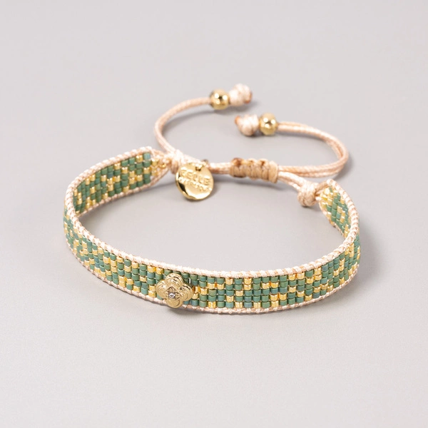 Bransoletka tkana z paciorków Miyuki z ozdobną łezką. ANNE