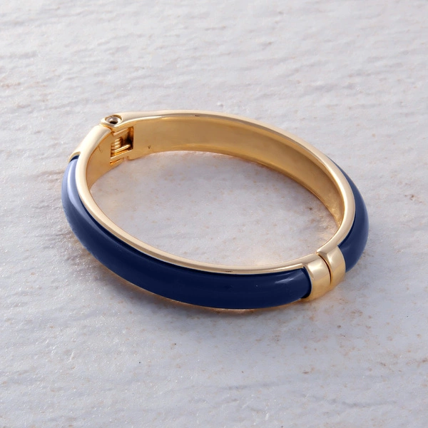 Złocona bransoletka z dekorem z akrylu w głębokim granacie. OCEAN POD GWIAZDAMI