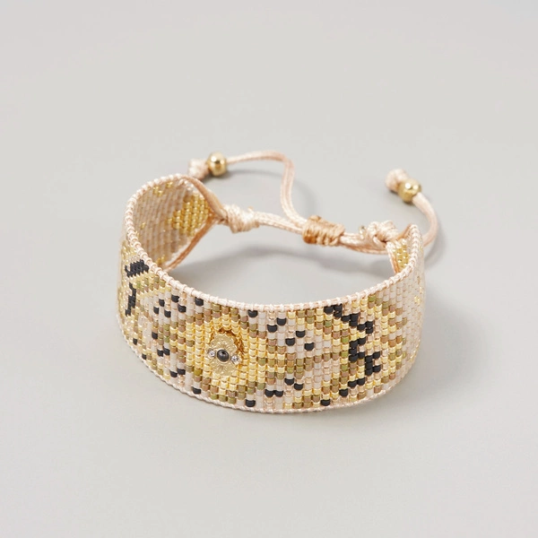 Bransoletka tkana z paciorków Miyuki z dekorem. PARYSKIE MARZENIE