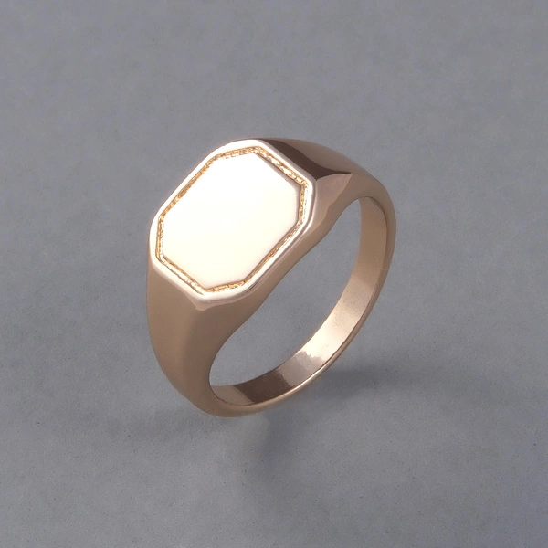 Pozłacany pierścionek w fomie palisady z cyrkoniami. SUNSET BOULEVARD