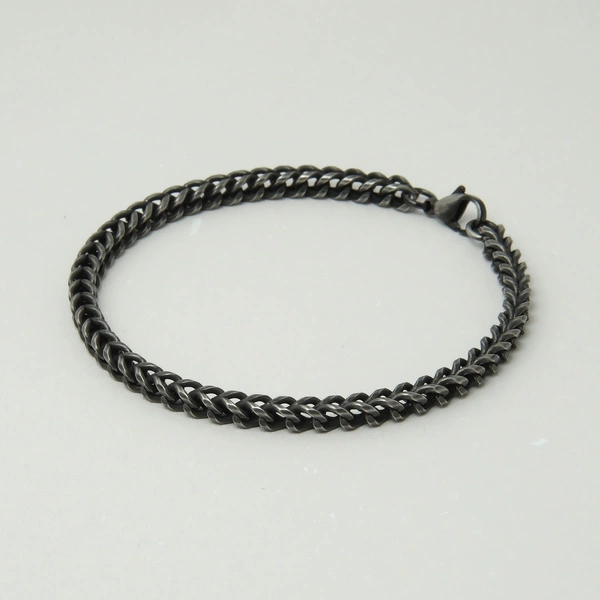 Klasyczna męska bransoletka z łańcucha typu pancerka. WILCZY DUCH