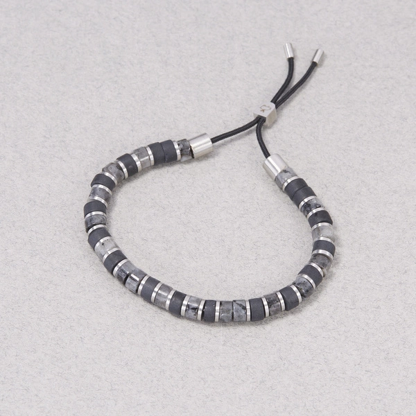 Bransoletka męska z szarych kamieni półszlachetnych. EPOKA LODOWCOWA