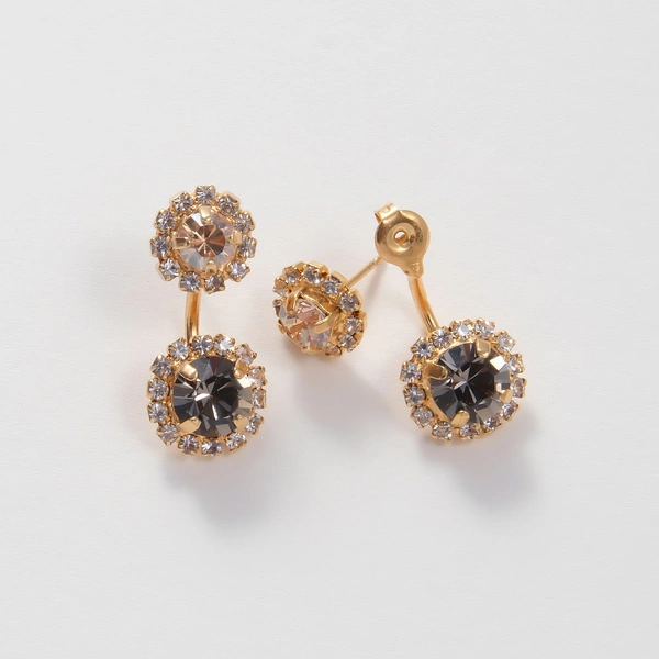 Delikatne pozłacane kolczyki pod ucho z kryształkami. PROMIEŃ