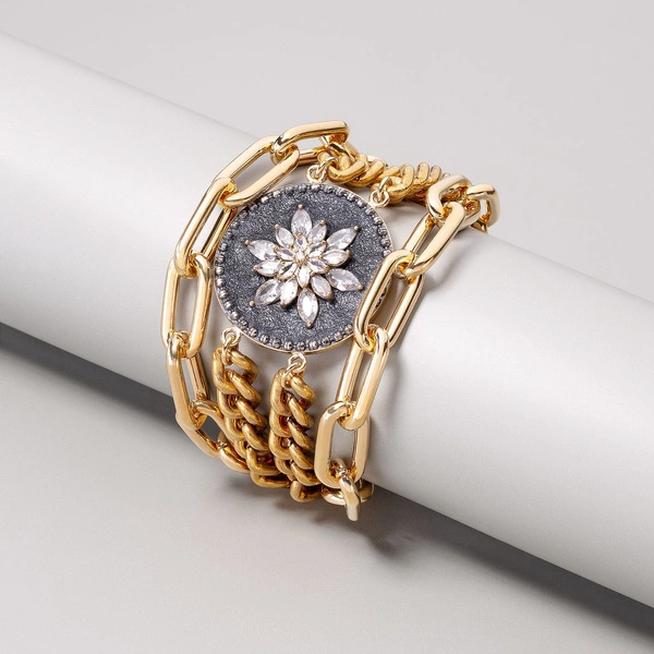 Bransoletka z zawieszką z kryształowym kwiatkiem. KWIAT UMBRII