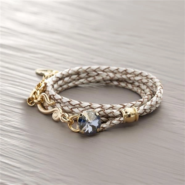 Biała skórzana bransoletka. POZYTYWNIE, GDY PATRZĘ W NIEBO