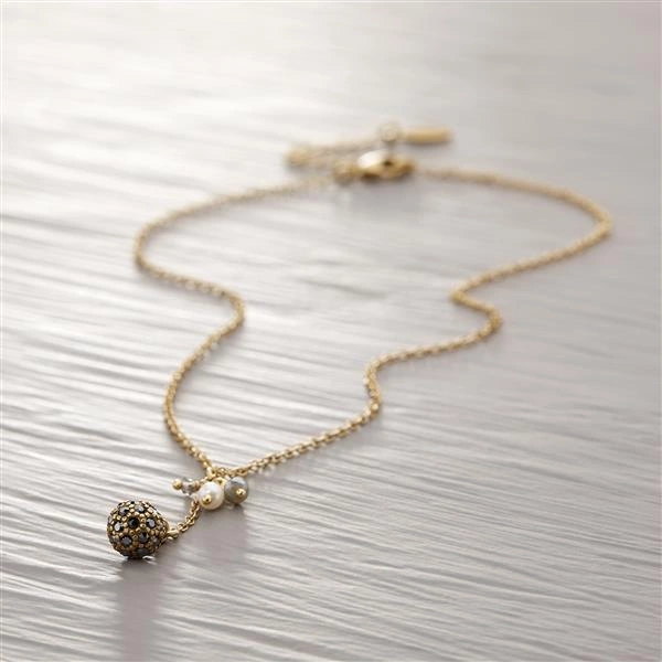 Naszyjnik na łańcuszku z kulką, perłą i koralikami. BĘDĘ ROBIĆ SWOJE