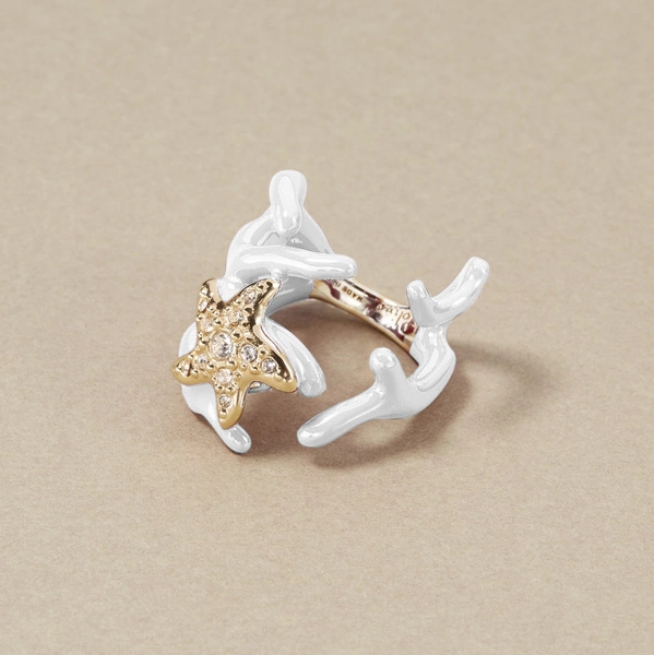 Regulowany pierścionek a la koralowiec z cyrkoniami. ŚWIATŁO OCEANU