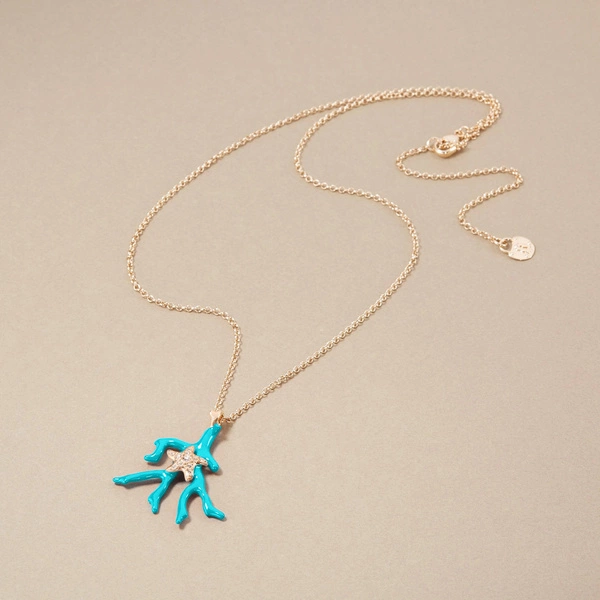 Naszyjnik z zawieszką a la turkusowy koralowiec. TAJEMNICA LAGUNY