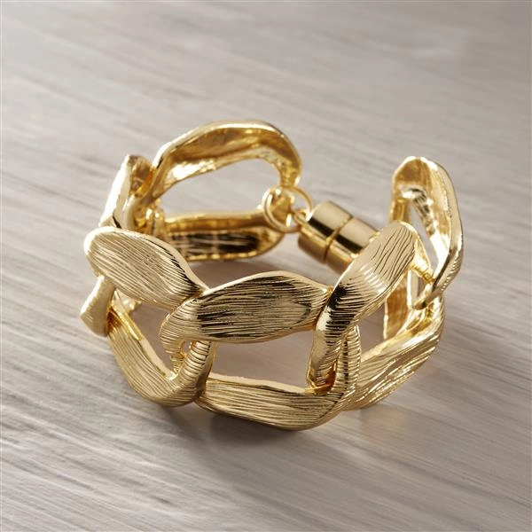 Gruba bransoletka łańcuch, złota o klasycznym splocie. W ŚWIECIE SZTUKI