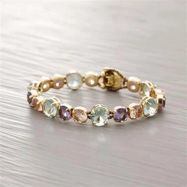 Pozłacana bransoletka z koralików i kryształów. WSPANIAŁE CHWILE