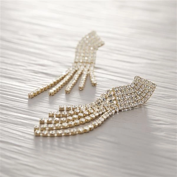 Długie, asymetryczne kolczyki z cyrkoniami. JENNY