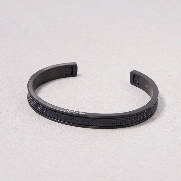 Sztywna męska bransoletka ze wstawką z liny żeglarskiej. NA TWÓJ KABESTAN