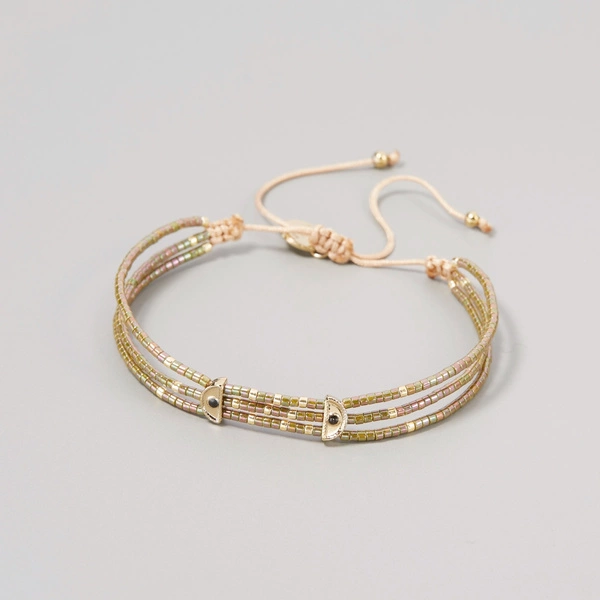 Bransoletka z paciorków Miyuki spięta półksiężycami. BLASK PROWANSJI