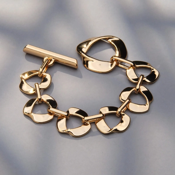 Bransoletka z płaskich ogniw z zapięciem typu toggle. DLA ODMIANY